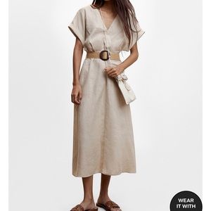 Mango linen dress NWT